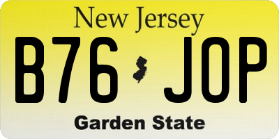 NJ license plate B76JOP
