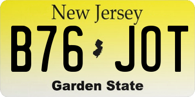NJ license plate B76JOT