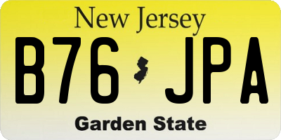 NJ license plate B76JPA