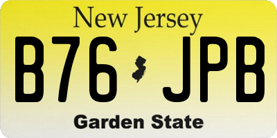 NJ license plate B76JPB