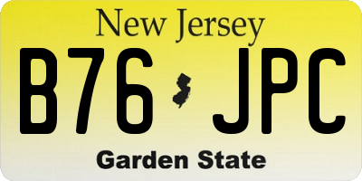 NJ license plate B76JPC