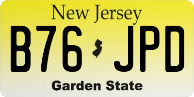 NJ license plate B76JPD