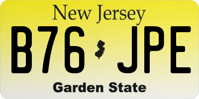 NJ license plate B76JPE