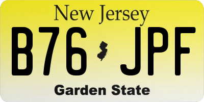 NJ license plate B76JPF