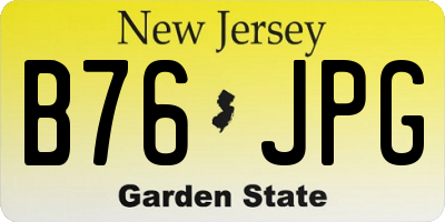 NJ license plate B76JPG