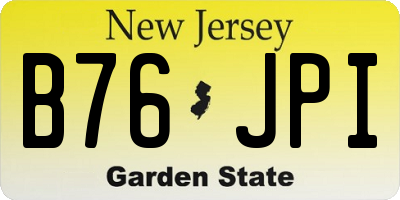 NJ license plate B76JPI