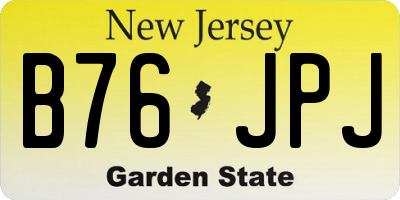 NJ license plate B76JPJ
