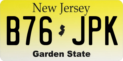 NJ license plate B76JPK