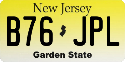 NJ license plate B76JPL
