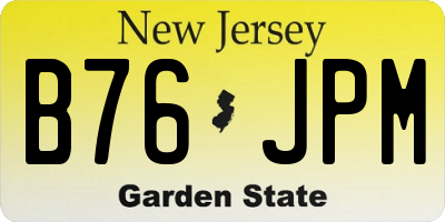 NJ license plate B76JPM