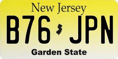 NJ license plate B76JPN