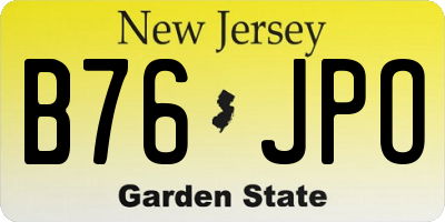 NJ license plate B76JPO