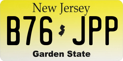 NJ license plate B76JPP