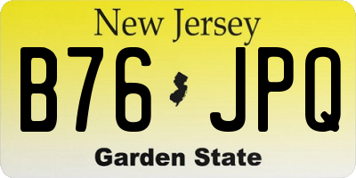 NJ license plate B76JPQ
