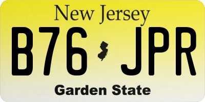 NJ license plate B76JPR