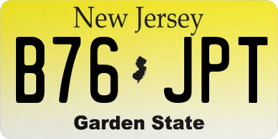 NJ license plate B76JPT