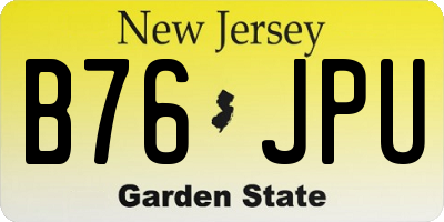 NJ license plate B76JPU