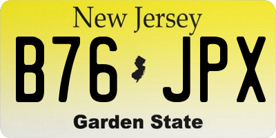 NJ license plate B76JPX