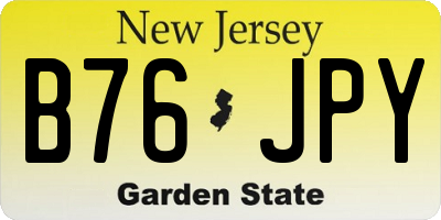 NJ license plate B76JPY