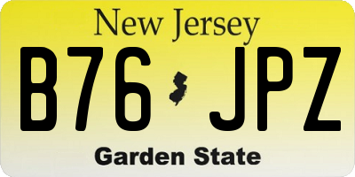 NJ license plate B76JPZ