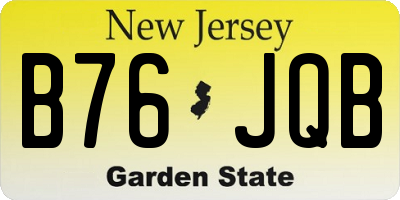 NJ license plate B76JQB