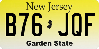 NJ license plate B76JQF