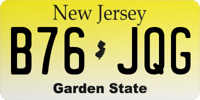 NJ license plate B76JQG