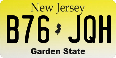 NJ license plate B76JQH