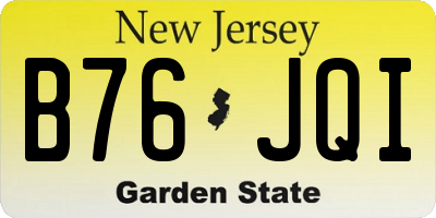 NJ license plate B76JQI
