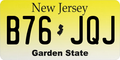 NJ license plate B76JQJ