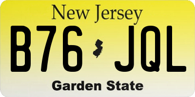 NJ license plate B76JQL