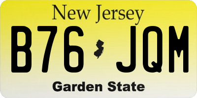 NJ license plate B76JQM