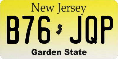 NJ license plate B76JQP