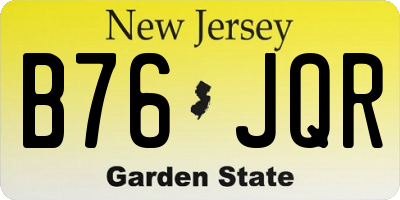 NJ license plate B76JQR