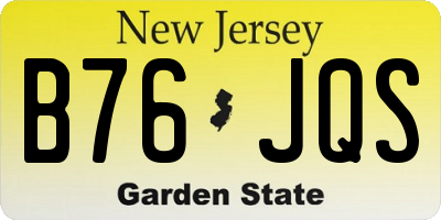 NJ license plate B76JQS
