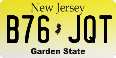 NJ license plate B76JQT