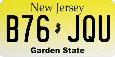 NJ license plate B76JQU