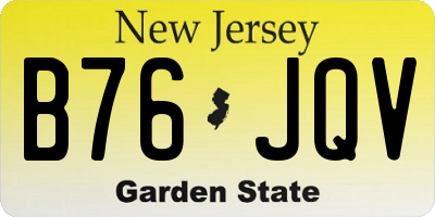NJ license plate B76JQV