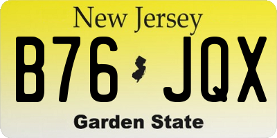 NJ license plate B76JQX