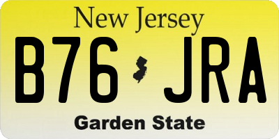 NJ license plate B76JRA