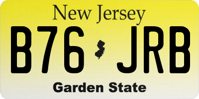 NJ license plate B76JRB