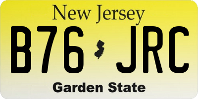 NJ license plate B76JRC