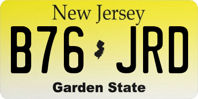 NJ license plate B76JRD