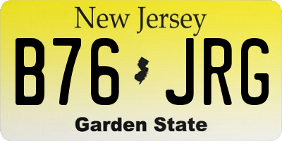 NJ license plate B76JRG