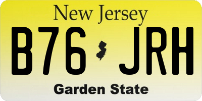 NJ license plate B76JRH