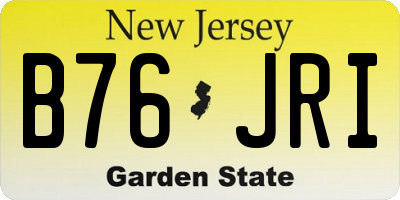 NJ license plate B76JRI