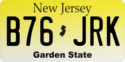 NJ license plate B76JRK