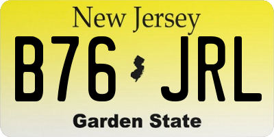 NJ license plate B76JRL