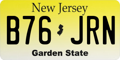NJ license plate B76JRN