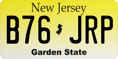 NJ license plate B76JRP